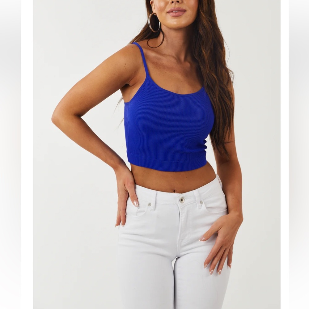 Zenana ash grey ribbed bralette S/M